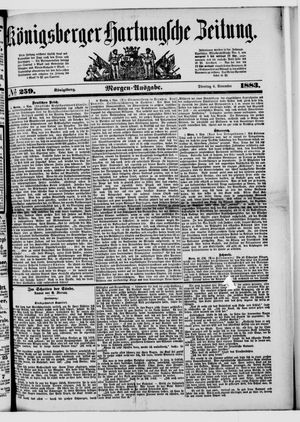 Königsberger Hartungsche Zeitung vom 06.11.1883