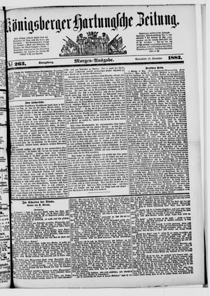 Königsberger Hartungsche Zeitung on Nov 10, 1883