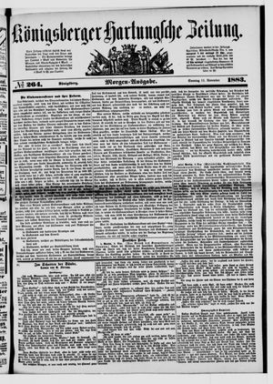 Königsberger Hartungsche Zeitung vom 11.11.1883