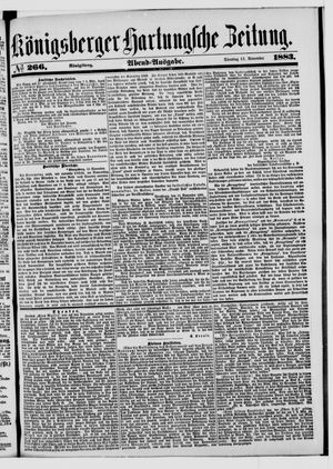 Königsberger Hartungsche Zeitung vom 13.11.1883