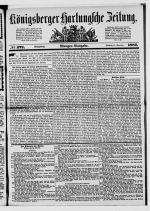 Königsberger Hartungsche Zeitung vom 21.11.1883