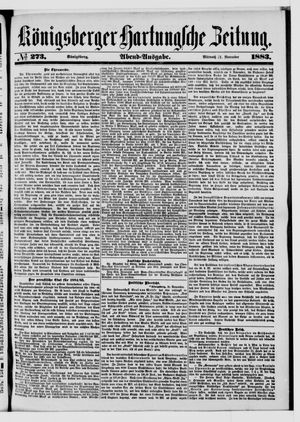 Königsberger Hartungsche Zeitung vom 21.11.1883