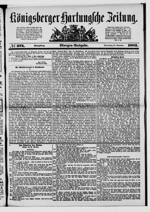 Königsberger Hartungsche Zeitung vom 22.11.1883