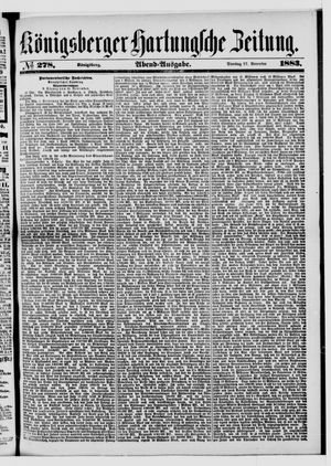 Königsberger Hartungsche Zeitung vom 27.11.1883