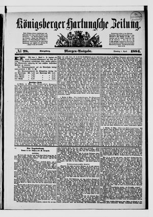 Königsberger Hartungsche Zeitung on Apr 1, 1884