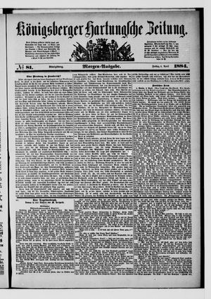 Königsberger Hartungsche Zeitung vom 04.04.1884