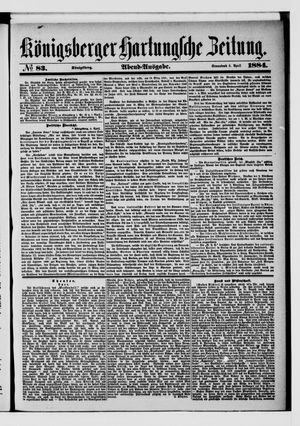 Königsberger Hartungsche Zeitung on Apr 5, 1884