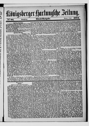 Königsberger Hartungsche Zeitung vom 07.04.1884