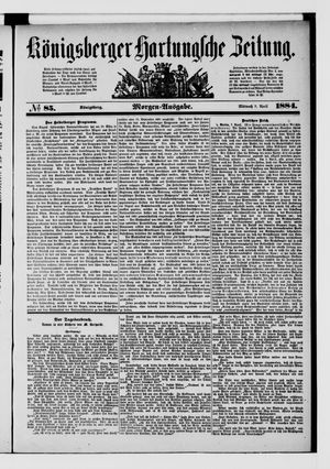 Königsberger Hartungsche Zeitung vom 09.04.1884