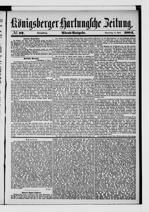 Königsberger Hartungsche Zeitung vom 10.04.1884