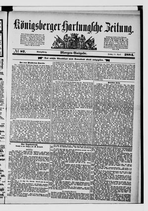 Königsberger Hartungsche Zeitung vom 11.04.1884