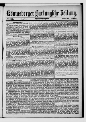 Königsberger Hartungsche Zeitung on Apr 18, 1884