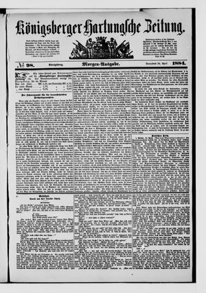 Königsberger Hartungsche Zeitung vom 26.04.1884