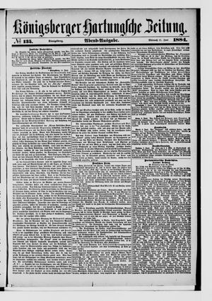 Königsberger Hartungsche Zeitung on Jun 11, 1884