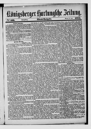 Königsberger Hartungsche Zeitung vom 16.06.1884