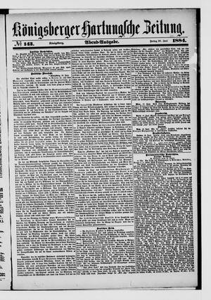 Königsberger Hartungsche Zeitung vom 20.06.1884