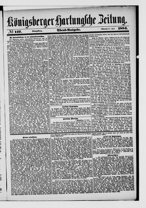 Königsberger Hartungsche Zeitung vom 25.06.1884