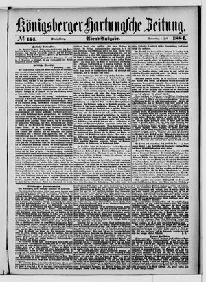 Königsberger Hartungsche Zeitung vom 03.07.1884