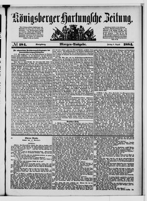 Königsberger Hartungsche Zeitung vom 08.08.1884
