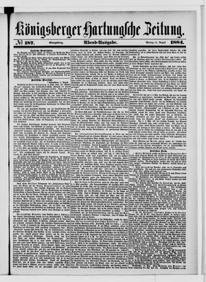 Königsberger Hartungsche Zeitung on Aug 11, 1884