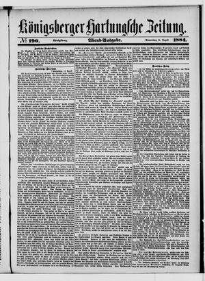Königsberger Hartungsche Zeitung on Aug 14, 1884