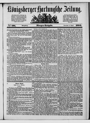 Königsberger Hartungsche Zeitung on Aug 16, 1884