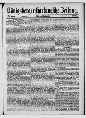 Königsberger Hartungsche Zeitung on Aug 18, 1884