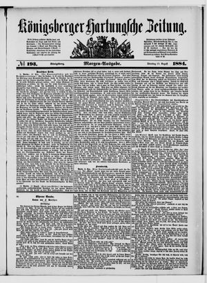 Königsberger Hartungsche Zeitung on Aug 19, 1884