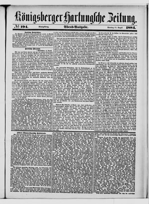 Königsberger Hartungsche Zeitung vom 19.08.1884