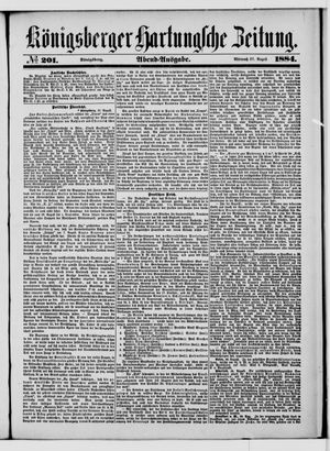 Königsberger Hartungsche Zeitung vom 27.08.1884