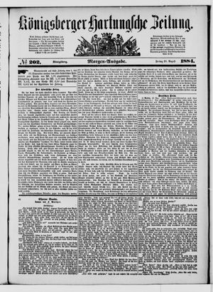 Königsberger Hartungsche Zeitung vom 29.08.1884
