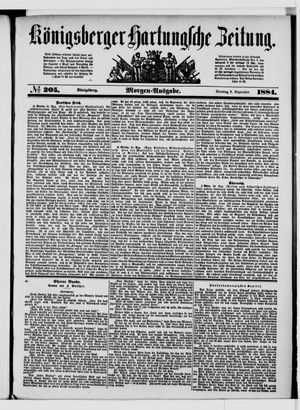 Königsberger Hartungsche Zeitung on Sep 2, 1884