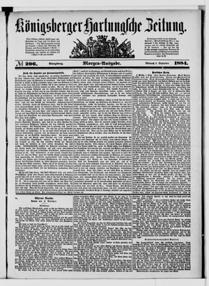 Königsberger Hartungsche Zeitung vom 03.09.1884