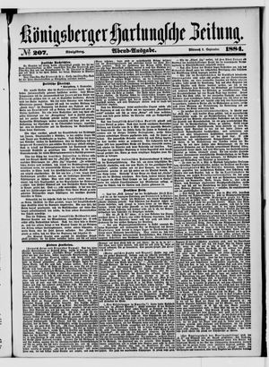 Königsberger Hartungsche Zeitung vom 03.09.1884
