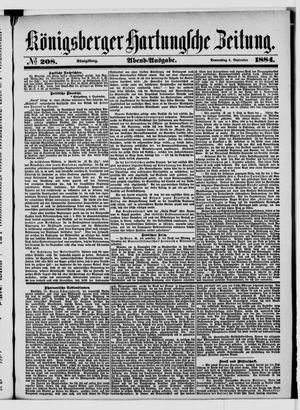 Königsberger Hartungsche Zeitung on Sep 4, 1884