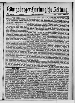 Königsberger Hartungsche Zeitung on Sep 5, 1884