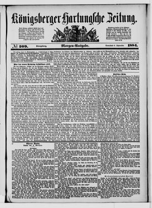 Königsberger Hartungsche Zeitung on Sep 6, 1884