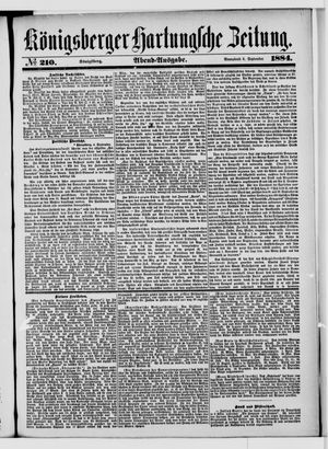 Königsberger Hartungsche Zeitung vom 06.09.1884