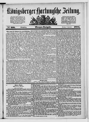 Königsberger Hartungsche Zeitung vom 07.09.1884