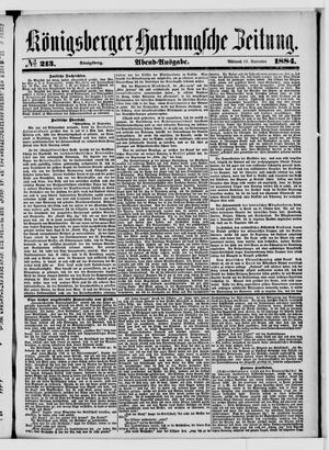 Königsberger Hartungsche Zeitung on Sep 10, 1884