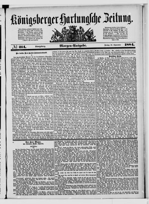 Königsberger Hartungsche Zeitung on Sep 12, 1884