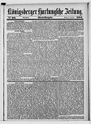 Königsberger Hartungsche Zeitung on Sep 12, 1884