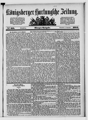 Königsberger Hartungsche Zeitung vom 13.09.1884