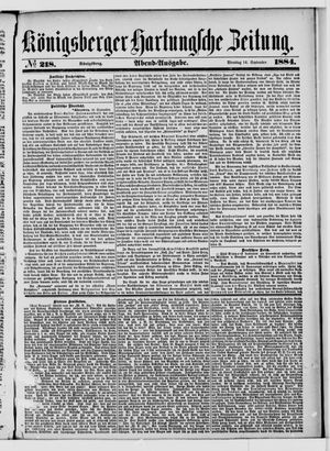 Königsberger Hartungsche Zeitung vom 16.09.1884