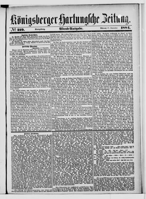 Königsberger Hartungsche Zeitung vom 17.09.1884