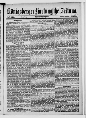 Königsberger Hartungsche Zeitung on Sep 19, 1884