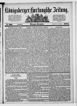 Königsberger Hartungsche Zeitung vom 20.09.1884
