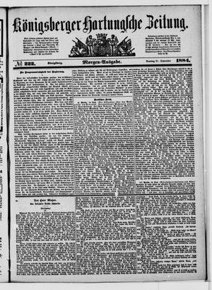 Königsberger Hartungsche Zeitung vom 21.09.1884