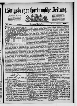 Königsberger Hartungsche Zeitung vom 25.09.1884