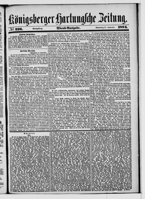 Königsberger Hartungsche Zeitung vom 25.09.1884